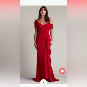 Elegant Red Off-Shoulder Dress